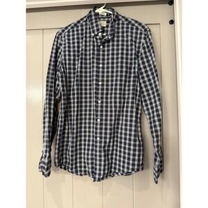 J.CREW Men's Long Sleeve Blue Checkered‎ Button Down Shirt S